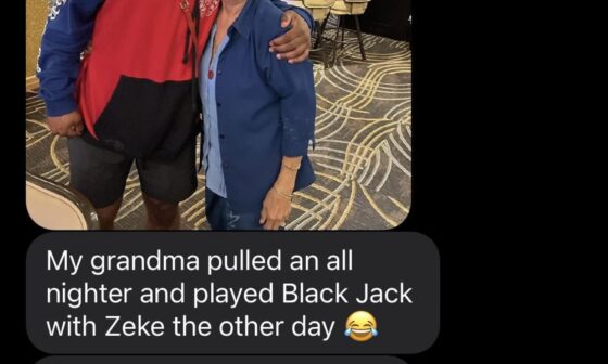 My brother in law’s gram had no idea she was playing black Jack with Zeke