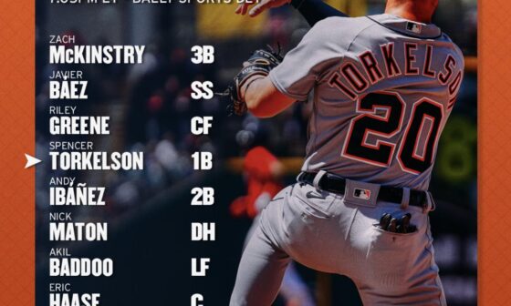 Detroit Tigers’ starting lineup for tonight’s game against the Nats! (05/19/23)
