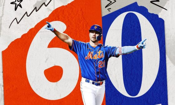 20 HR in 54 games = 60 HR in 162 games. Can Pete Alonso get there?