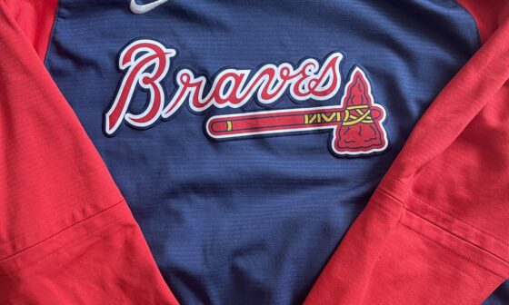 Neighbor gave me a “random” Braves shirt she had. Turns out it’s not random at all 😳 I have obtained one of Freddie’s warm up shirts.