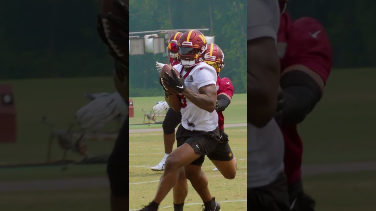 Brian Robinson Jr. getting ready for season ✌️ #minicamp @commanders