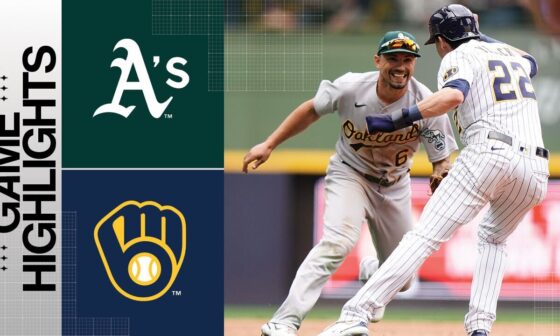 A's vs. Brewers Game Highlights (6/10/23) | MLB Highlights