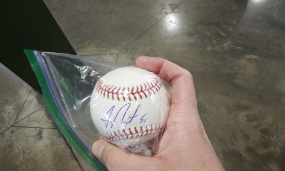 I won the all star game vote autographed Freddie Peralta ball at the game today - vote!