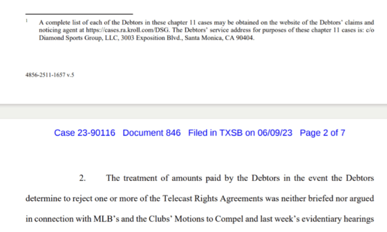 MLB, D-Backs, and 2 other Teams File Objection to Diamond (Bally) Sports Clarify Motion