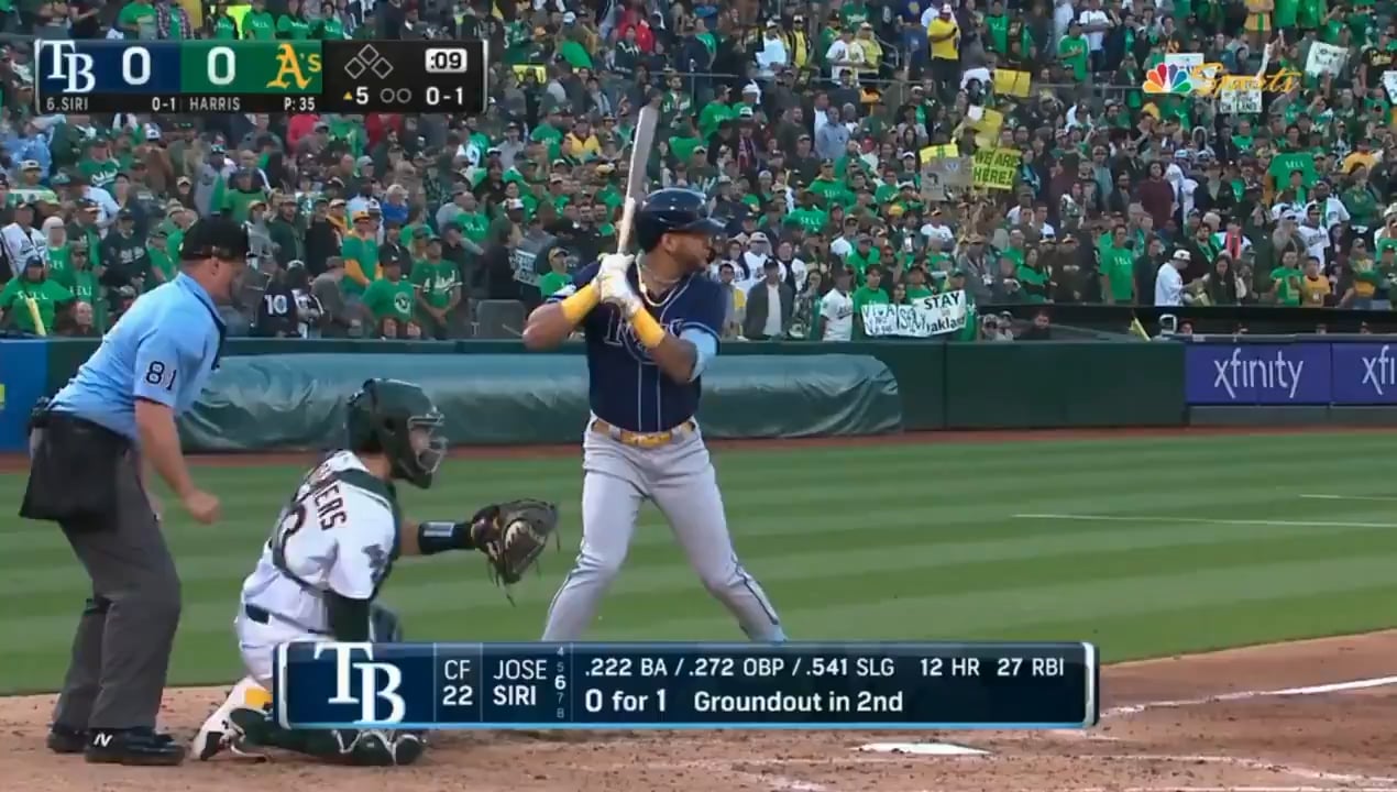 [Jomboy] As planned, A’s fans were standing and silent during the first batter of the fifth inning . They then broke into “sell the team” chants so loud that the pitcher thought his earpiece was broken