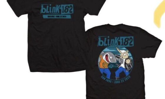 Blink 182 San Jose Sharks themed Merch at SAP Show