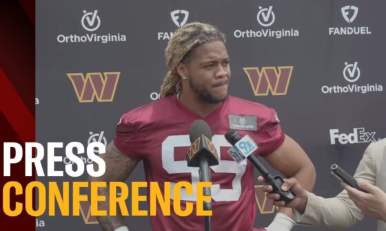 Chase Young speaks with the media after Day 1 of minicamp