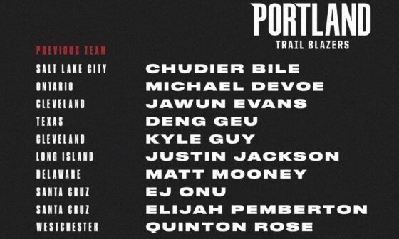 [NBA G League] The new @trailblazers NBA G League team selected 14 unprotected Returning Players in the 2023-24 Expansion Draft. Portland will retain the League rights to these selected players for two seasons, beginning with the 2023-24 season.