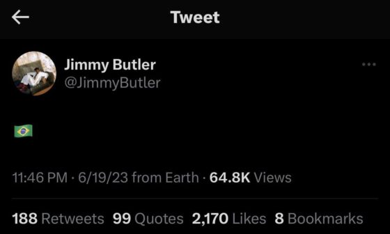 Jimmy tweeted out a Brazil Flag, surely this won’t cause all the conspiracy theorists to come out and over analyze it lol
