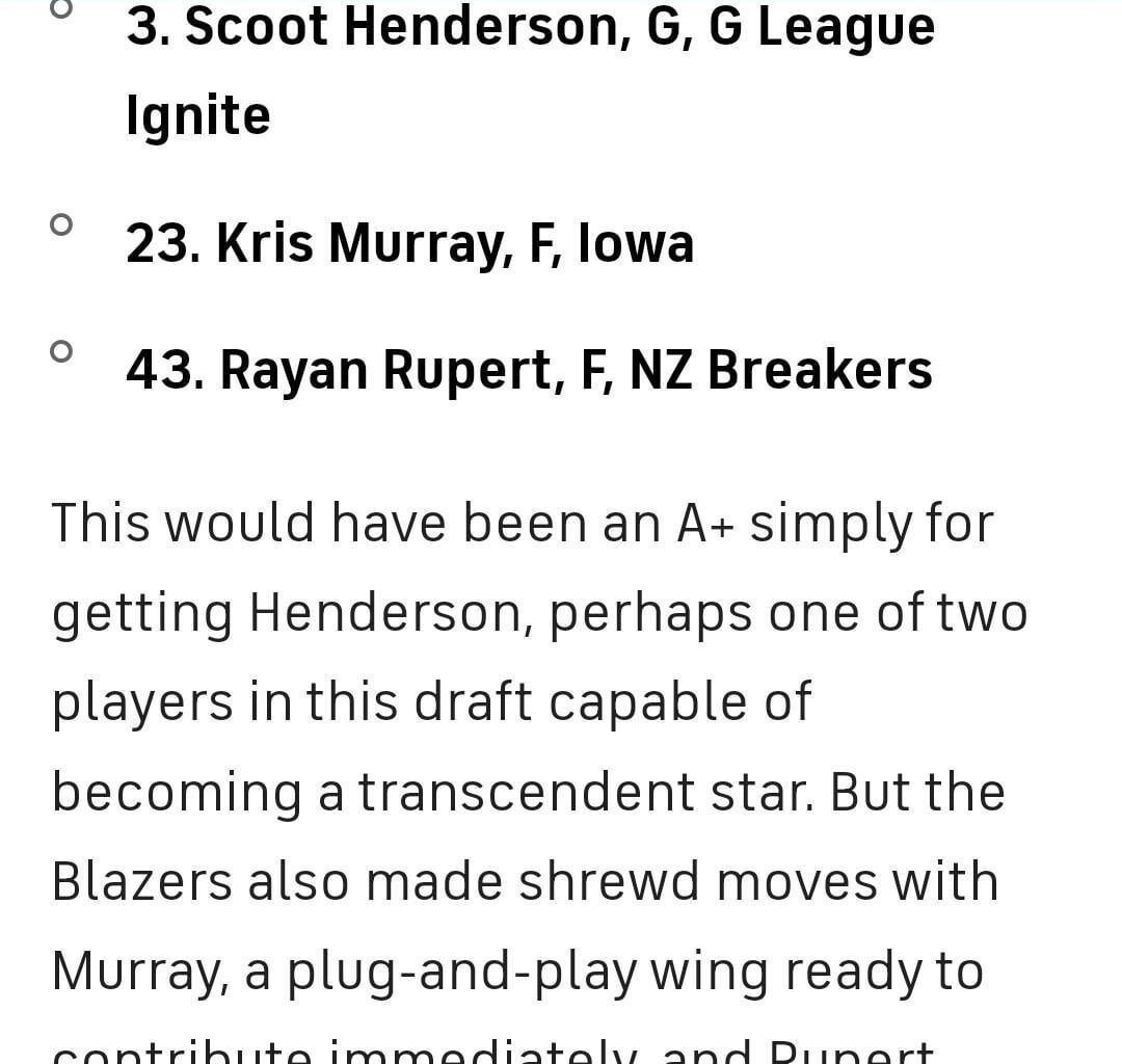 I can't remember the last time we received love like this from the pundits (for multiple picks).