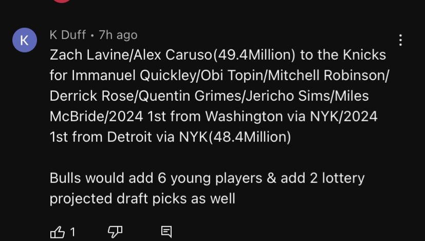 I was on a Chicago bulls channel I thought this guy was out of his mind for this trade proposal lol