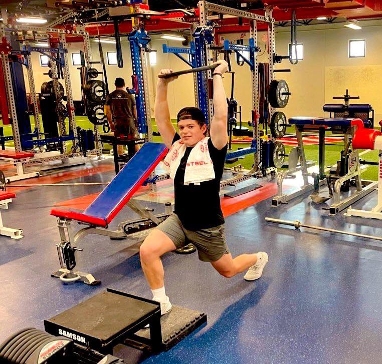 Cole Caufield back at the gym