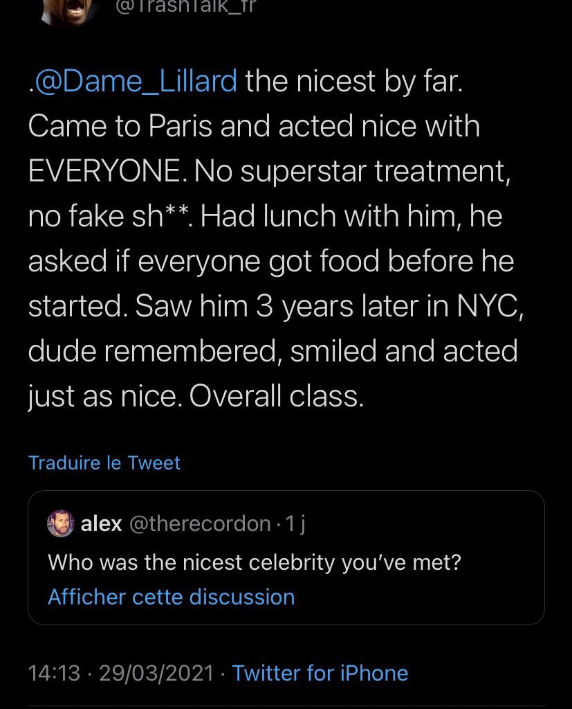 Just this tweet about Damian Lillard.. Honestly I’m not even surprised