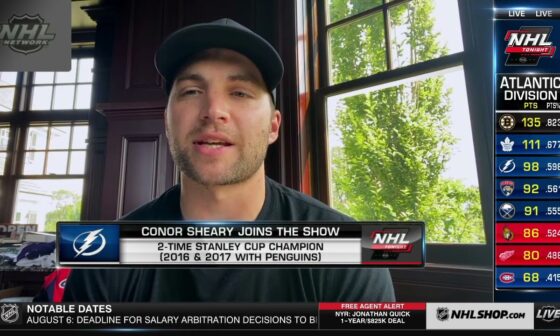 Conor Sheary joins NHL Tonight to talk deal with Lightning