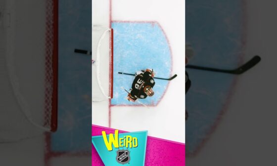 STICK GETS STUCK in goalie's skate! | Weird NHL #shorts