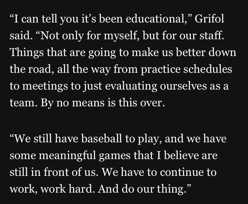 “By no means is the over” - Pedro Grifol.