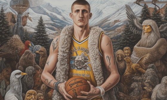 I prompted an AI art generator to show me "Nikola Jokic" with no other text or context. The result is... majestic?