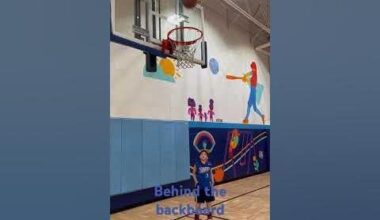 Behind the backboard