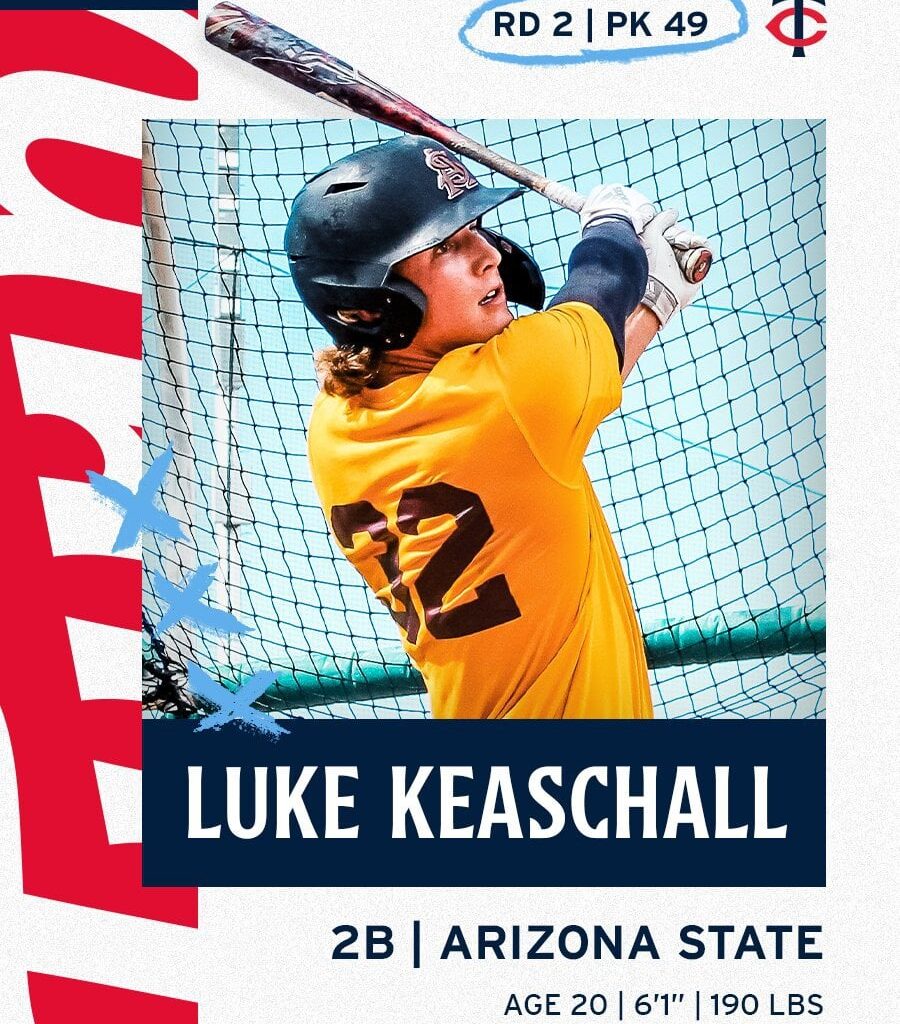 [Twins] With the 49th pick in the 2023 #MLBDraft, we have selected Luke Keaschall.