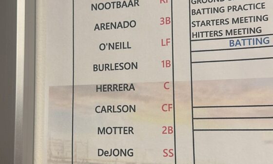 [Woo] There’s a roster move coming, because Taylor Motter is batting eighth, playing 2B today. More to come. #STLCards