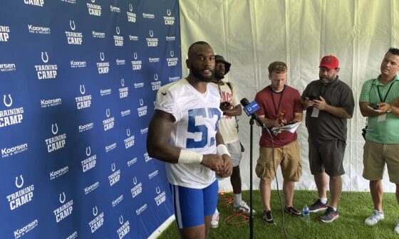 Shaq Leonard: “I feel way different from last year.” Said he had game day nerves today. Didn’t sleep last night. Finally felt his normal self after individual drills.