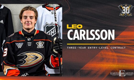 Ducks Sign Carlsson to Three-Year Entry-Level Contract