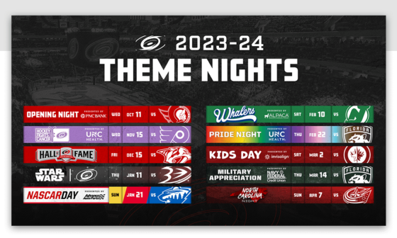 2023-2024 Theme nights schedule