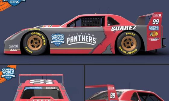 The Panthers will sponsor Daniel Saurez in this week's SRX race. (Thursday @9pm on ESPN)