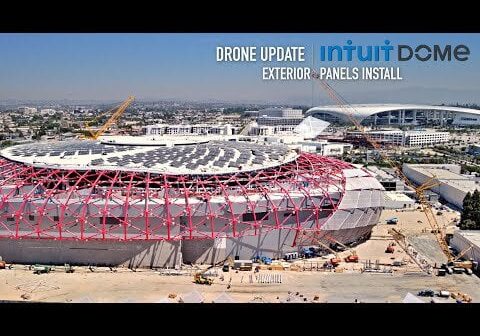 new intuit dome drone footage