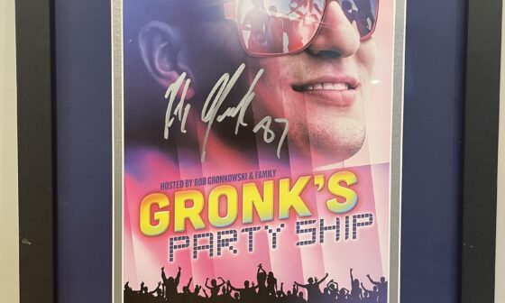 Finally got this bad boy framed. What do you think? Can’t think of a better Gronk autograph than on a Party Ship poster.
