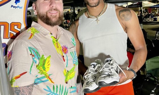 Went to Ish Wainwright’s Cars and Kicks event last night. Won the raffle for a pair of his game worn shoes! Solid dude.