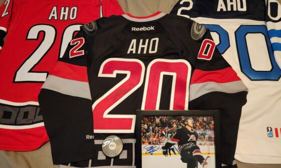 I picked up Aho's jersey in December of his rookie year with a good feeling he'd be around a long time. I'm glad I was right.