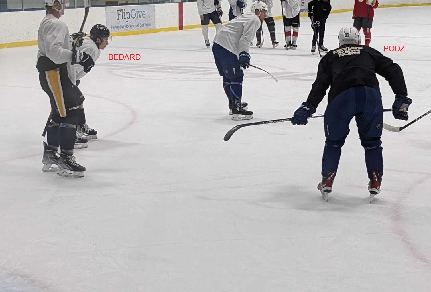 Saw Podz training with Bedard & co at 8 rinks today