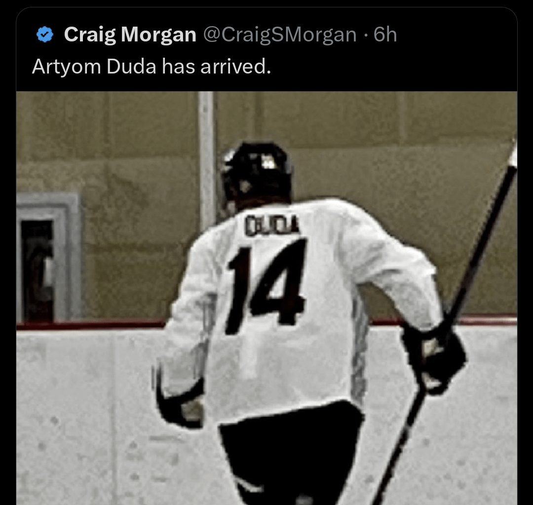 [Morgan] I don’t generally put stock in development camp because not even the team uses it as an evaluation, but Duda is an incredible skater in every way; so smooth.