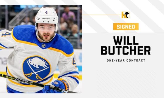 Penguins Sign Defenseman Will Butcher to a One-Year Contract