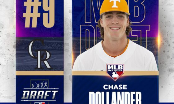 The Rockies have picked Chase Dollander from the University of Tennessee as our 9th overall draft pick.