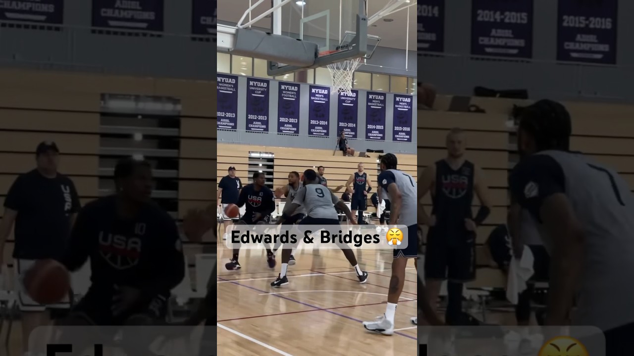 Anthony Edwards & Mikal Bridges Are Locked In at #USABMNT Practice In Abu Dhabi! 🇺🇸| #Shorts
