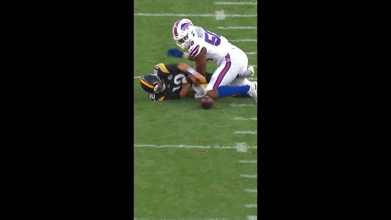 Greg Rousseau with a Sack vs. Pittsburgh Steelers