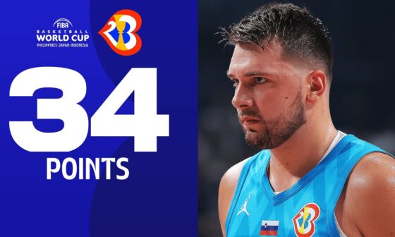 Luka Doncic Is On Fire In #FIBAWC Action!🔥 Drops 34 PTS, 10 REBS & 6 AST In The Slovenia Win!