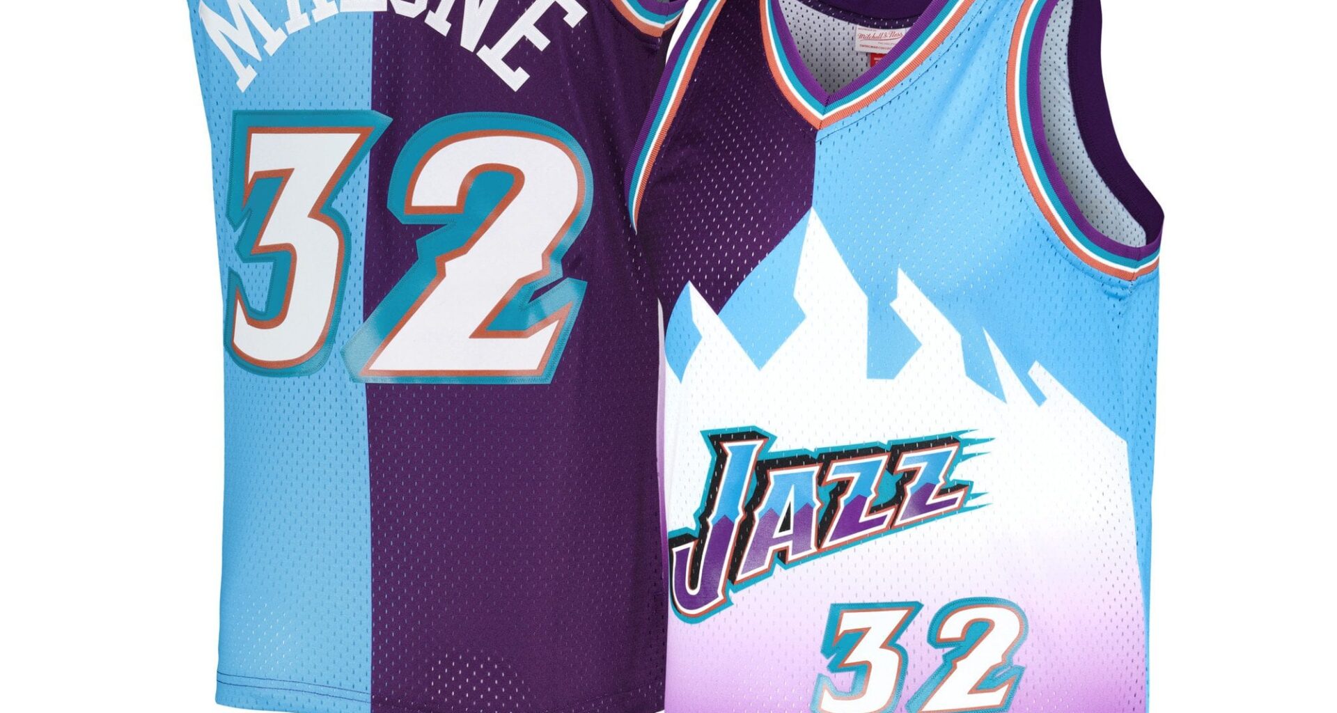 40% off Karl Malone Utah Jazz Mitchell & Ness Hardwood Classics 1996/97 Split Swingman Jerseys