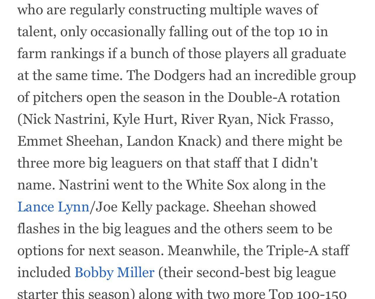 ESPN: MLB Farm System Rankings
