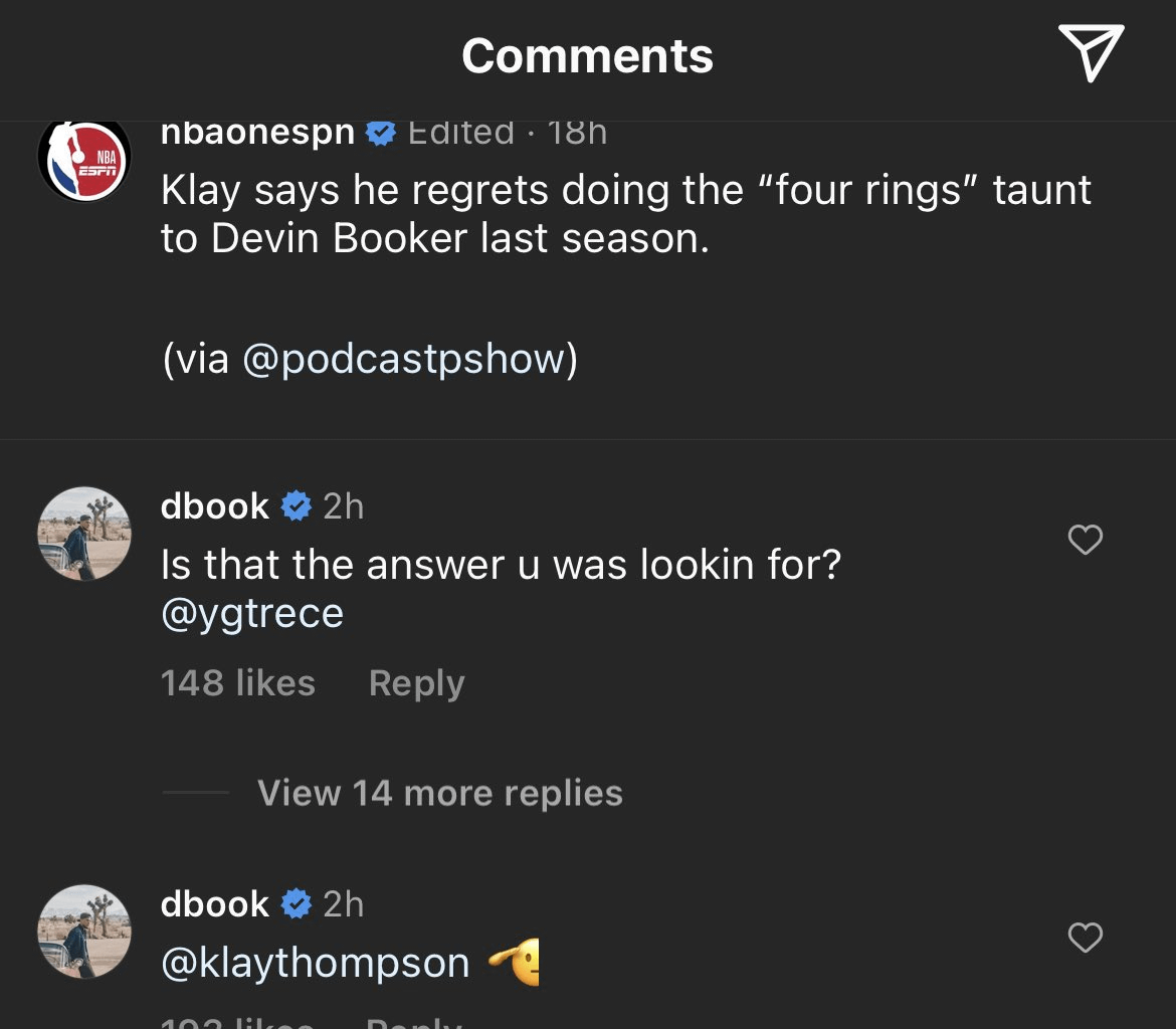 Book calls out Paul George for trying to bait Klay Thompson 😂