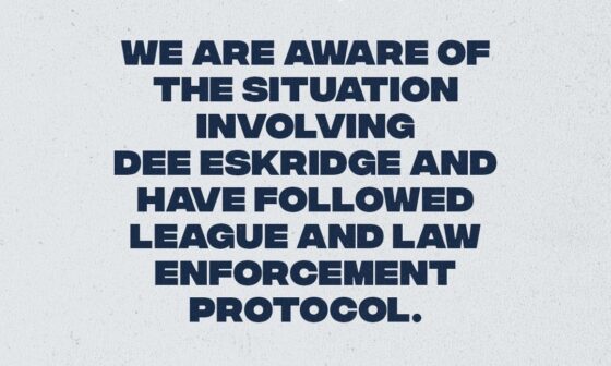 [Seahawks] We are aware of the situation involving Dee Eskridge and have followed league and law enforcement protocol.
