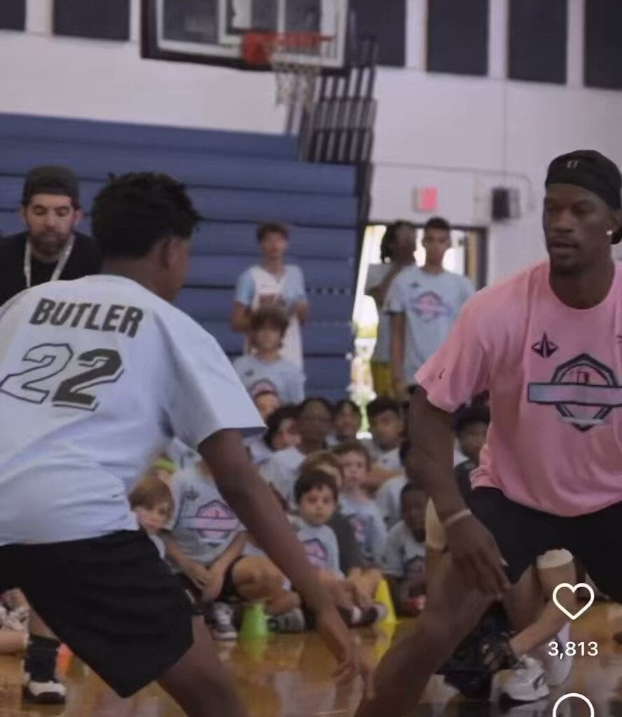 Jimmy Butler let’s his campers know it’s Dame Time