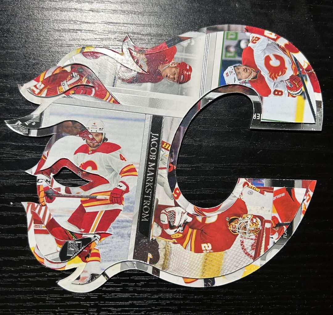 More art I’ve made out of base hockey cards!