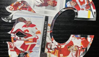 More art I’ve made out of base hockey cards!