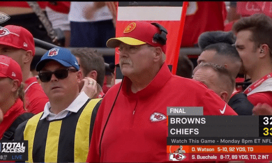 I saw a few people ask about Andy Reid's reaction to Cade York's late-game whiffed field goal from today's pre-season game. Here you go. Looped.