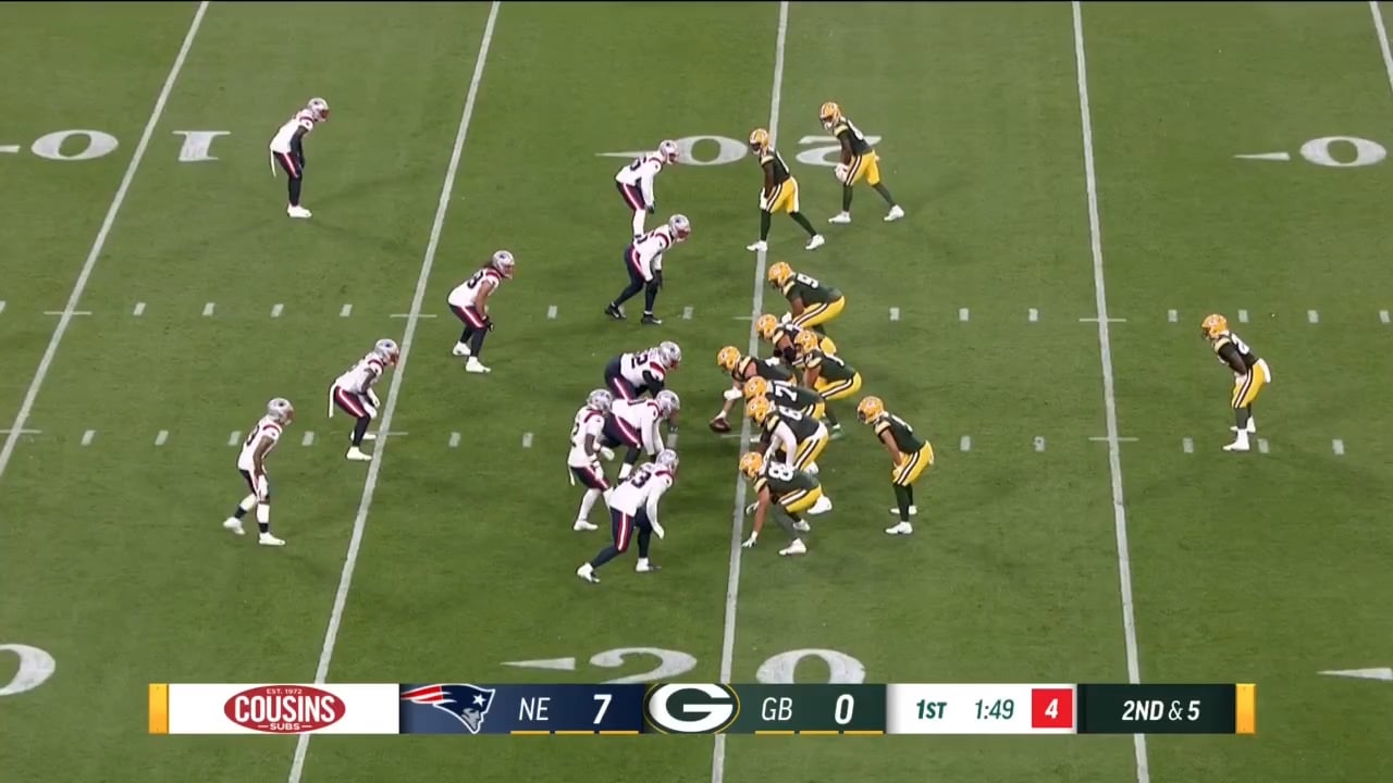 Dillon with a nice blitz pickup gives Love time to find Reed for 6.