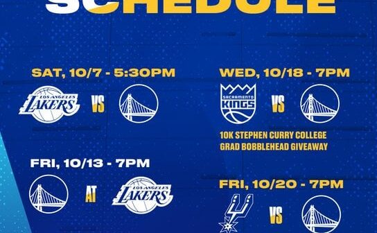 2023-24 Preseason Schedule Announced (all times PDT): 10/7 vs Lakers, 5:30 PM | 10/13 @ LA Lakers, 7 PM | 10/15 @ SAC Kings, 6 PM | 10/18 vs SAC Kings, 7 PM | 10/20 vs SA Spurs 7 PM