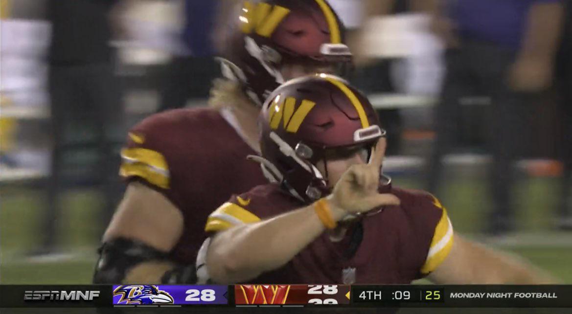 Joey Slye gave Ravens sideline the L lol